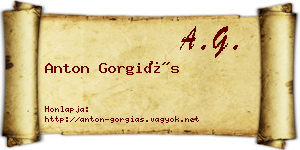 Anton Gorgiás névjegykártya